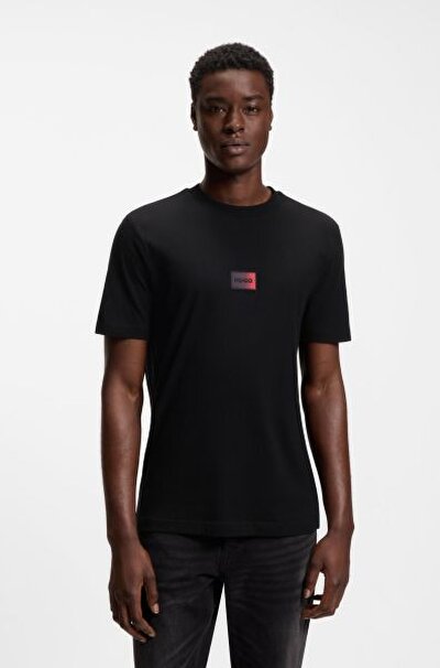 SİYAH LOGOLU ERKEK T-SHIRT