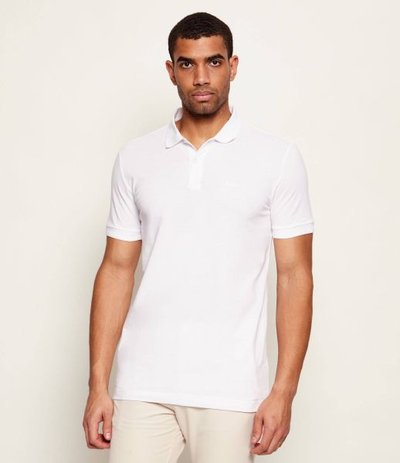 BEYAZ LOGOLU ERKEK POLO T-SHIRT