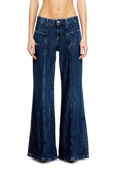 D-AKII KOYU MAVİ KADIN FLARE JEAN PANTOLON