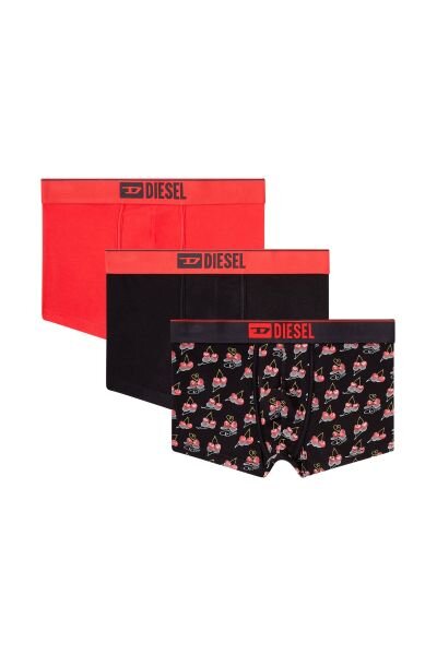 SİYAH - KIRMIZI 3'LÜ PAKET ERKEK BOXER
