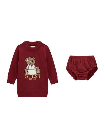 BORDO BEBEK ELBİSE