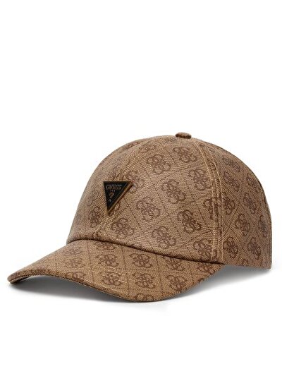 KAHVERENGİ DESENLİ LOGOLU ERKEK ŞAPKA