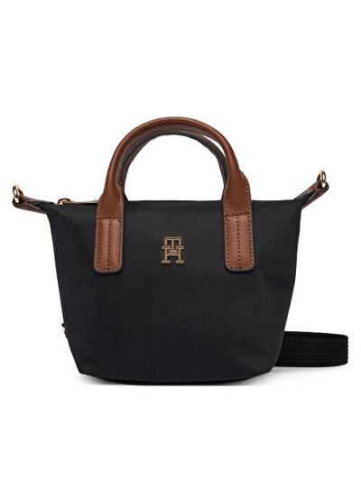 POPETTE MICRO TOTE SİYAH KADIN OMUZ ÇANTASI