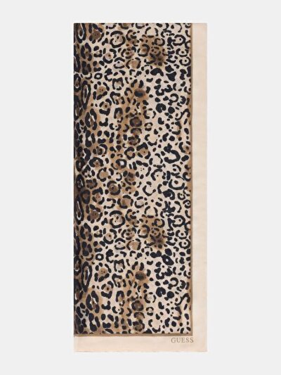 KAHVERENGİ LEOPAR DESENLİ KADIN ŞAL