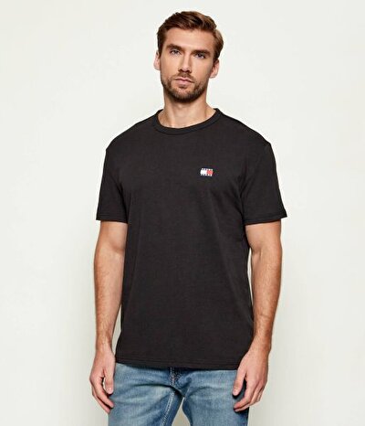 SİYAH LOGOLU ERKEK T-SHIRT