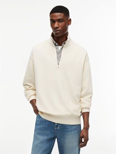 EKRU LOGOLU ERKEK SWEATSHIRT