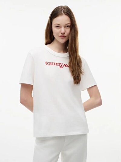 BEYAZ LOGOLU KADIN T-SHIRT