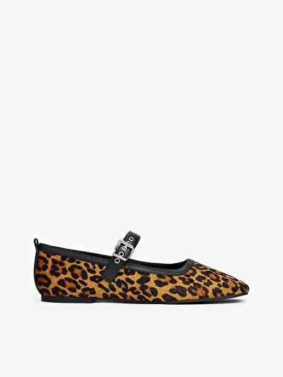 TJW MARYJANE LEOPARD BALLERINA
