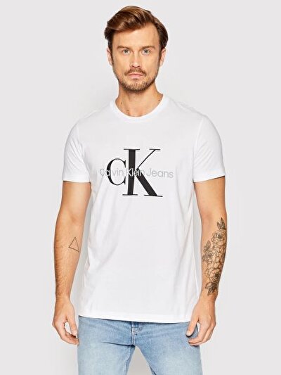 Calvin Klein Erkek Beyaz Kısa Kollu T-Shirt