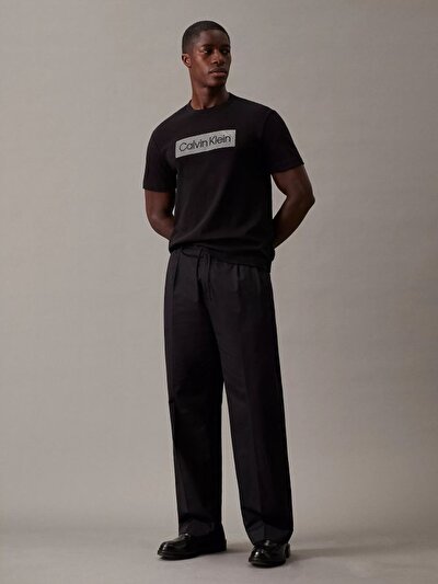 Calvin Klein Erkek Siyah Logo Detaylı Kısa Kollu T-Shirt