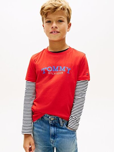 KIRMIZI BASKILI ERKEK ÇOCUK T-SHIRT