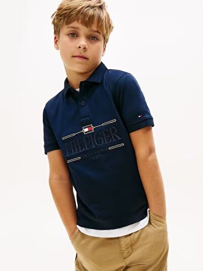 MAVİ LOGOLU ERKEK ÇOCUK POLO T-SHIRT