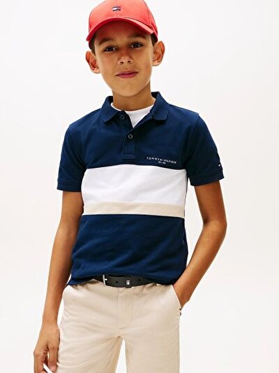 MAVİ LOGOLU ERKEK ÇOCUK POLO T-SHIRT