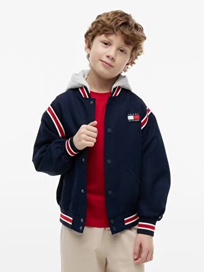 LACİVERT KAPÜŞONLU ERKEK ÇOCUK BOMBER CEKET