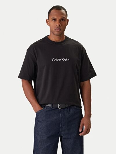 SİYAH LOGOLU ERKEK T-SHIRT