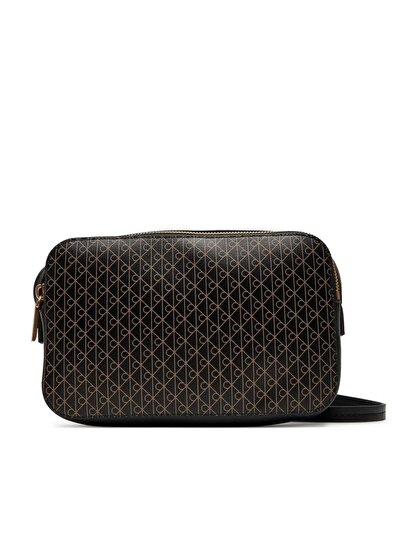 EMBLEM ELONGATED CAMERA BAG SİYAH KADIN OMUZ ÇANTASI