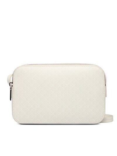 EMBLEM ELONGATED CAMERA BAG BEYAZ KADIN OMUZ ÇANTASI