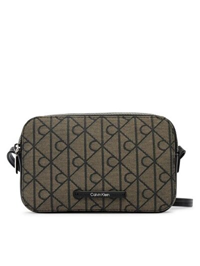 EMBLEM AOP JACQUARD CAMERA BAG ANTRASİT KADIN ÇAPRAZ ÇANTA