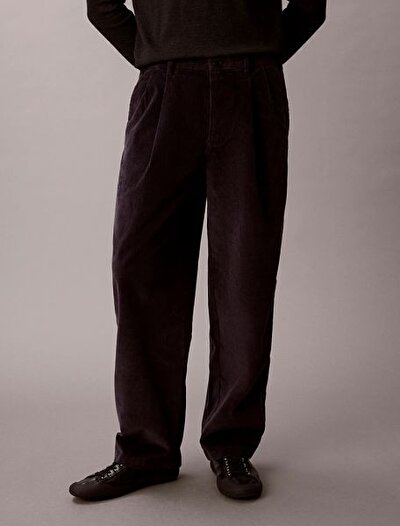 CORDUROY PLEATED HALF ELASTIC PA