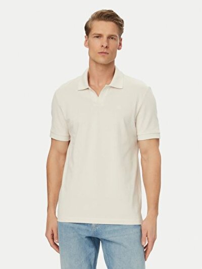 BEJ LOGOLU ERKEK POLO T-SHIRT