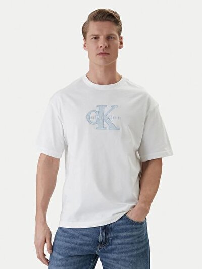 BEYAZ LOGOLU ERKEK T-SHIRT