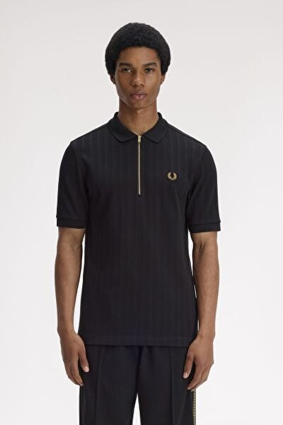 SİYAH LOGOLU ERKEK POLO T-SHIRT