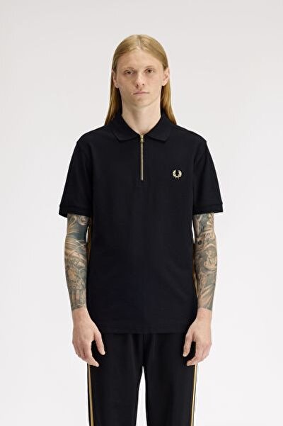 SİYAH LOGOLU ERKEK POLO T-SHIRT
