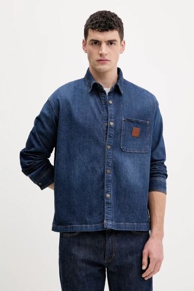 MAVİ LOGOLU JEAN ERKEK GÖMLEK