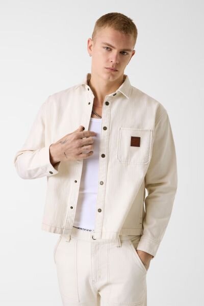 KREM LOGOLU ERKEK GÖMLEK