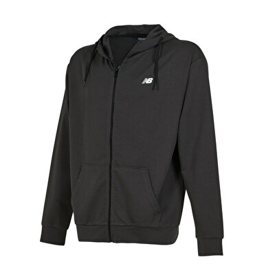 SİYAH FERMUARLI KAPÜŞONLU ERKEK SWEATSHIRT