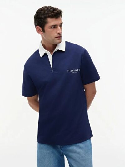 LACİVERT LOGOLU ERKEK POLO T-SHIRT