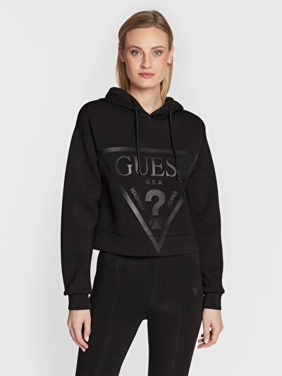 SİYAH BASKILI KADIN SWEATSHIRT
