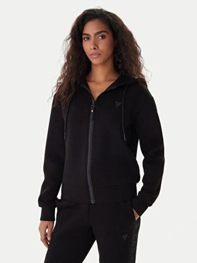 SİYAH LOGOLU KADIN SWEATSHIRT