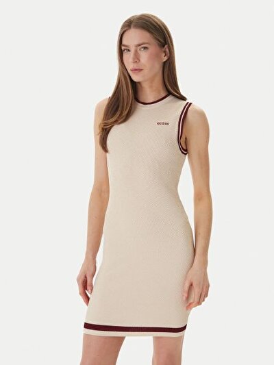 BEJ LOGOLU KADIN ELBİSE