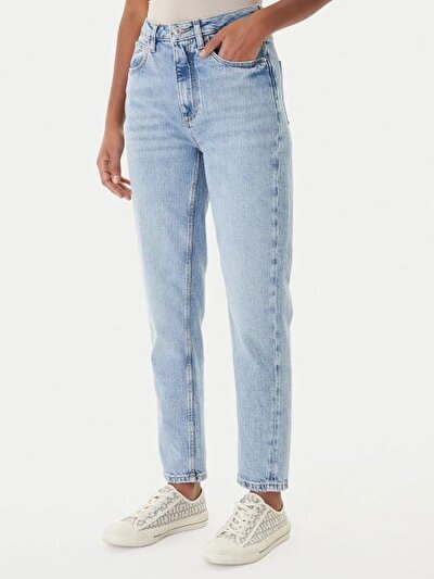 AÇIK MAVİ KADIN MOM JEAN PANTOLON