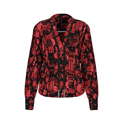 KIRMIZI DESENLİ KADIN GÖMLEK