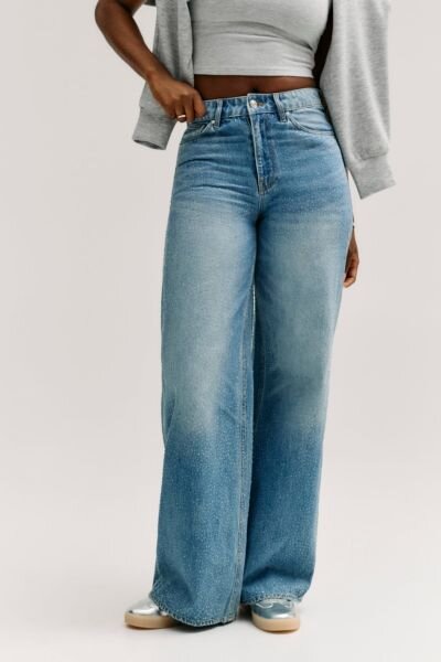 ALBA MAVİ KADIN WIDE LEG JEAN PANTOLON