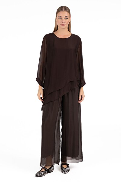 KAHVE BİSİKLET YAKA KADIN BLUZ