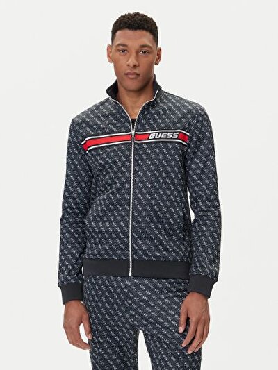 ANTRASİT LOGOLU FERMUARLI ERKEK SWEATSHIRT