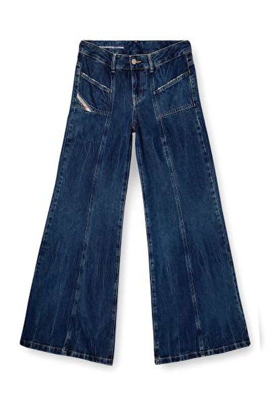 DIESEL Lacivert KADIN D-AKII KOYU MAVİ FLARE JEAN PANTOLON