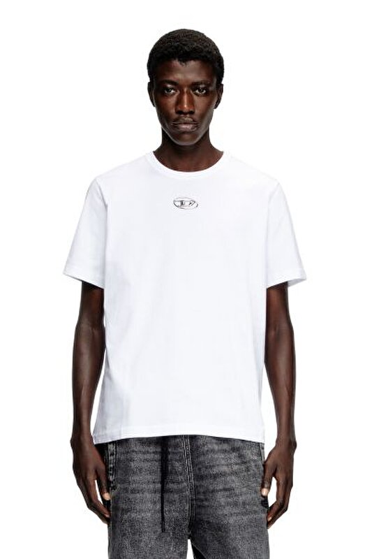 DIESEL Beyaz ERKEK BEYAZ LOGOLU T-SHIRT 8055055803214 | JeansLab
