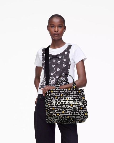 MARC JACOBS Siyah KADIN BORSA A MANO SİYAH DESENLİ OMUZ ÇANTASI