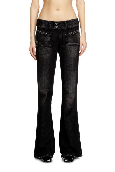 DIESEL Antrasit KADIN D-HUSH SİYAH BOOTCUT JEAN PANTOLON